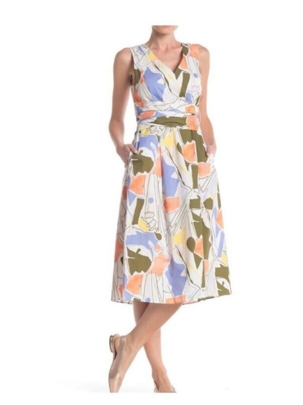 Lafayette 148 Cotton A-Line Dress - Size Medium